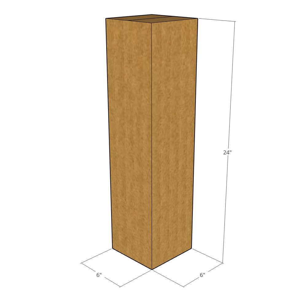 6 x 6 x 24" Tall Corrugated Boxes -25 per Bundle