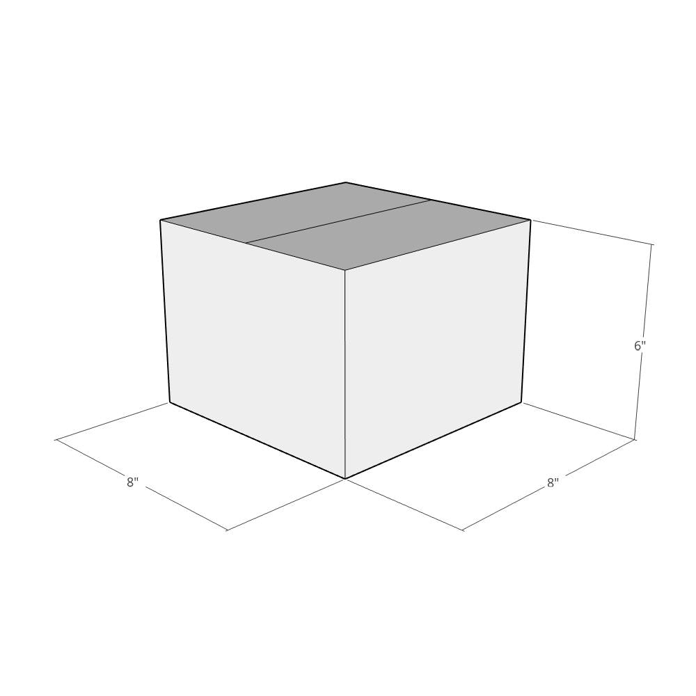 8 x 8 x 6" White Corrugated Boxes -25 per Bundle