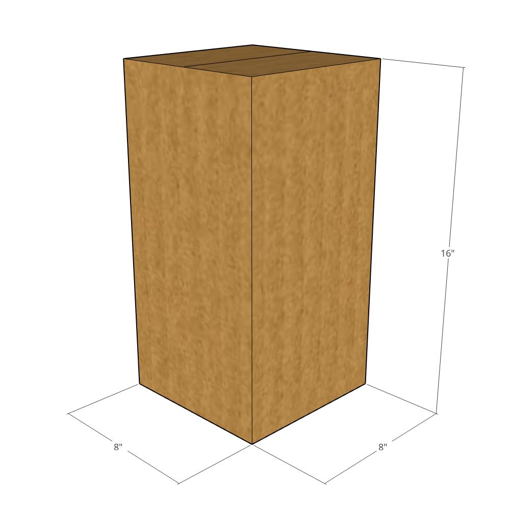 8 x 8 x 16" Tall Corrugated Boxes -25 per Bundle