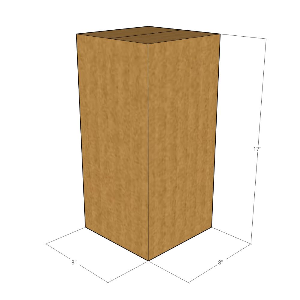 8 x 8 x 17" Tall Corrugated Boxes -25 per Bundle