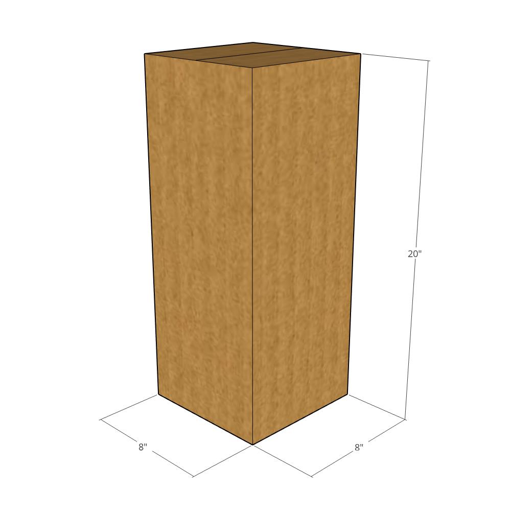 8 x 8 x 20" Tall Corrugated Boxes -25 per Bundle