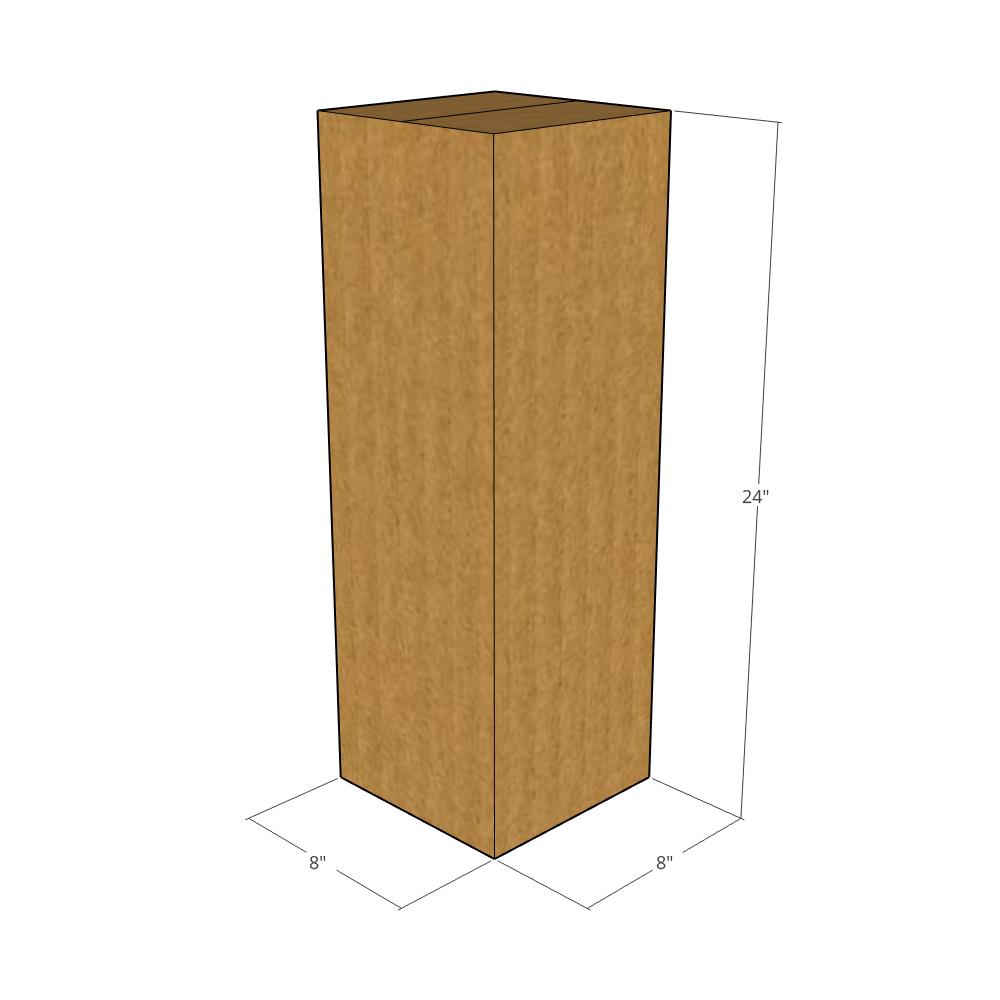 8 x 8 x 24" Tall Corrugated Boxes -25 per Bundle