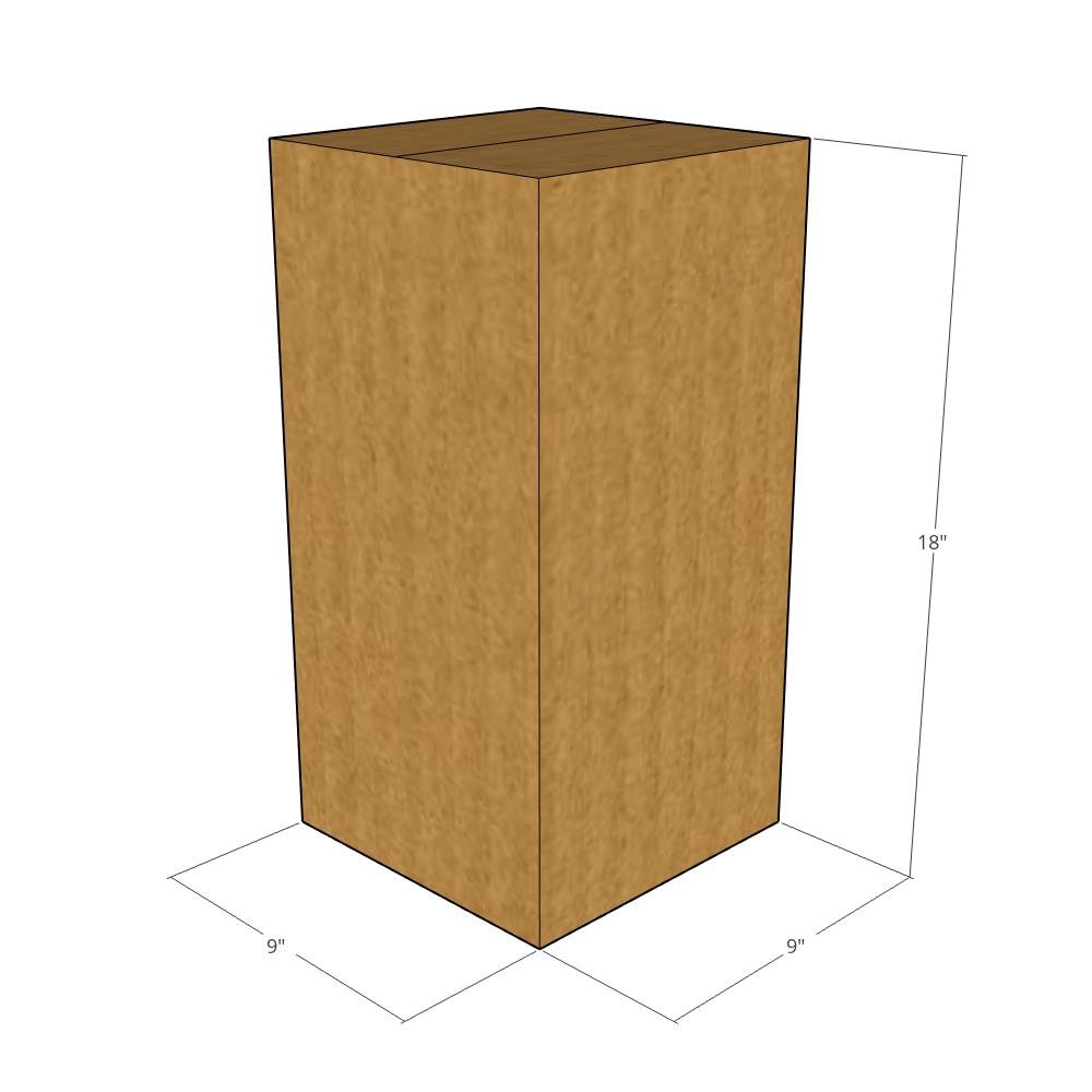 9 x 9 x 18" Tall Corrugated Boxes -25 per Bundle