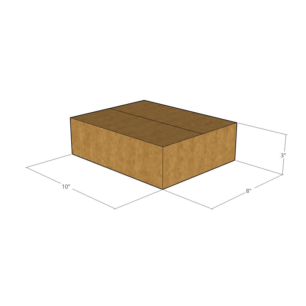 10 x 8 x 3" Flat Corrugated Boxes -25 per Bundle