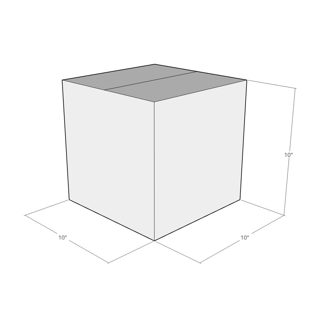 10 x 10 x 10" White Corrugated Boxes -25 per Bundle