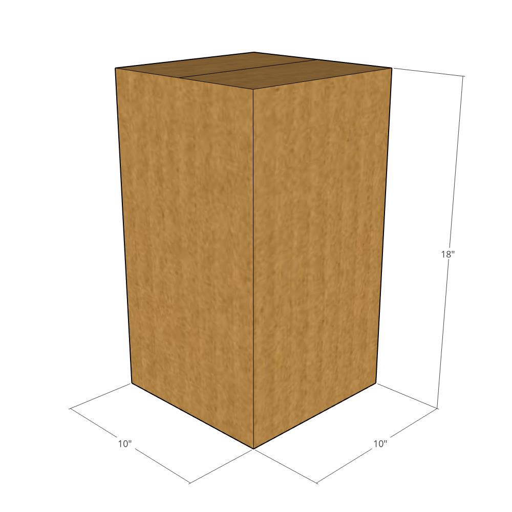 10 x 10 x 18" Tall Corrugated Boxes -25 per Bundle