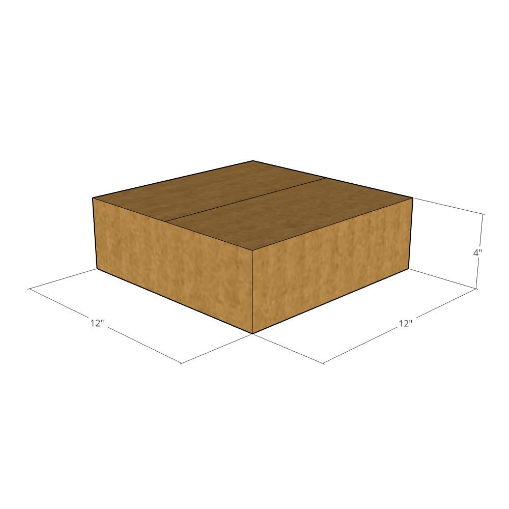 12 x 12 x 4" Flat Corrugated Boxes -25 per Bundle