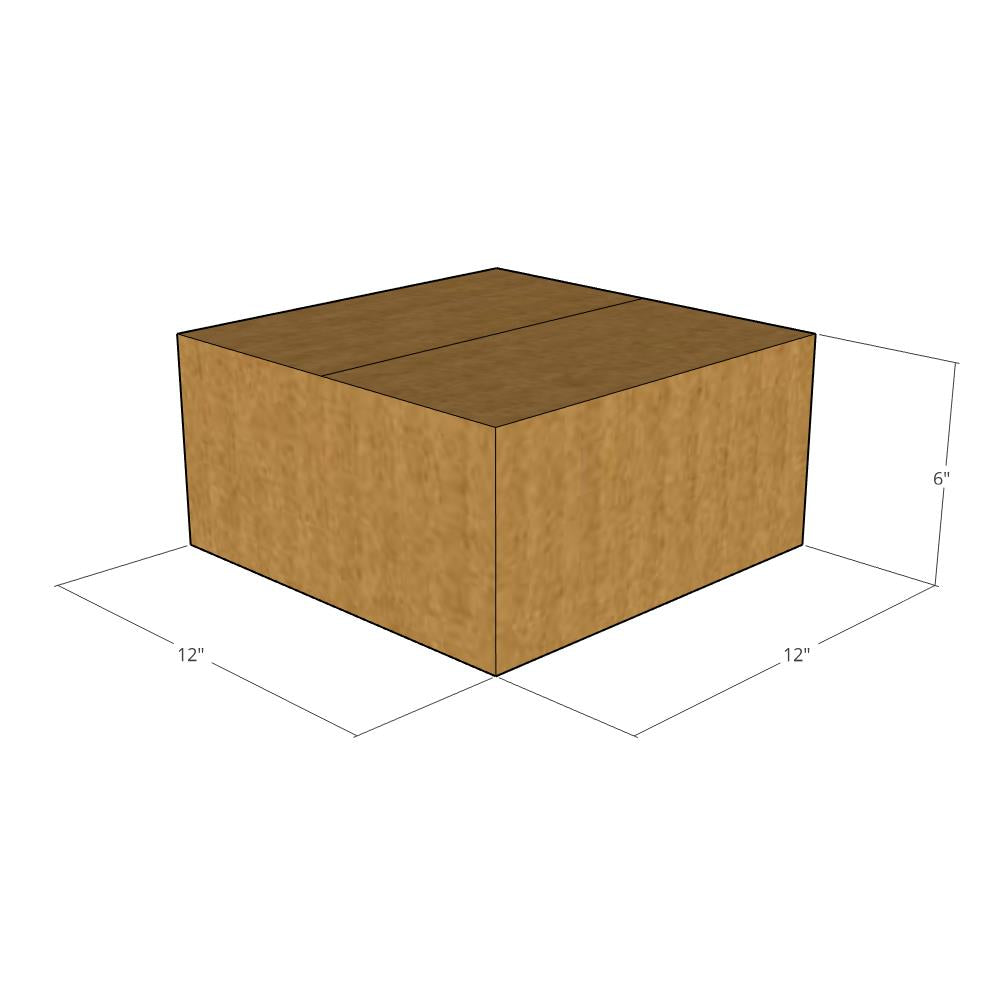 12 x 12 x 6" Flat Corrugated Boxes -25 per Bundle