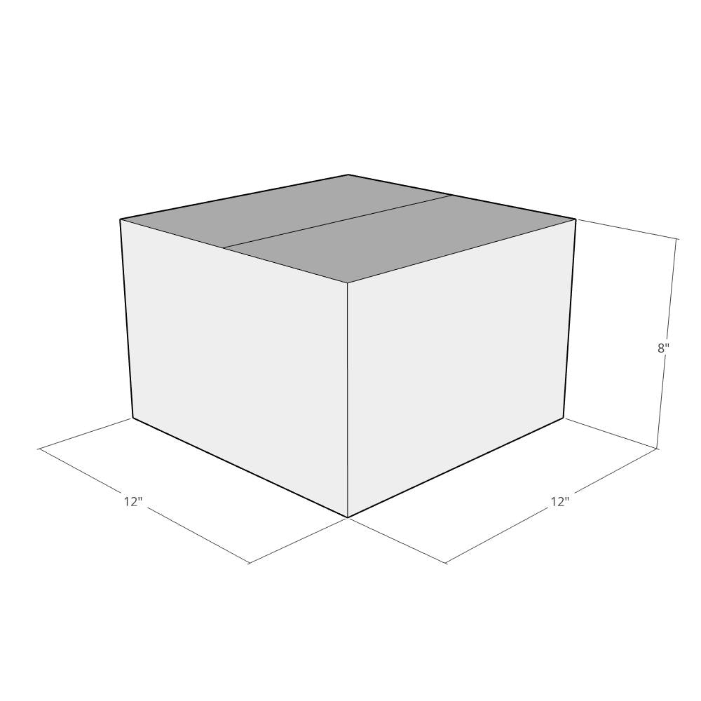12 x 12 x 8" White Corrugated Boxes -25 per Bundle