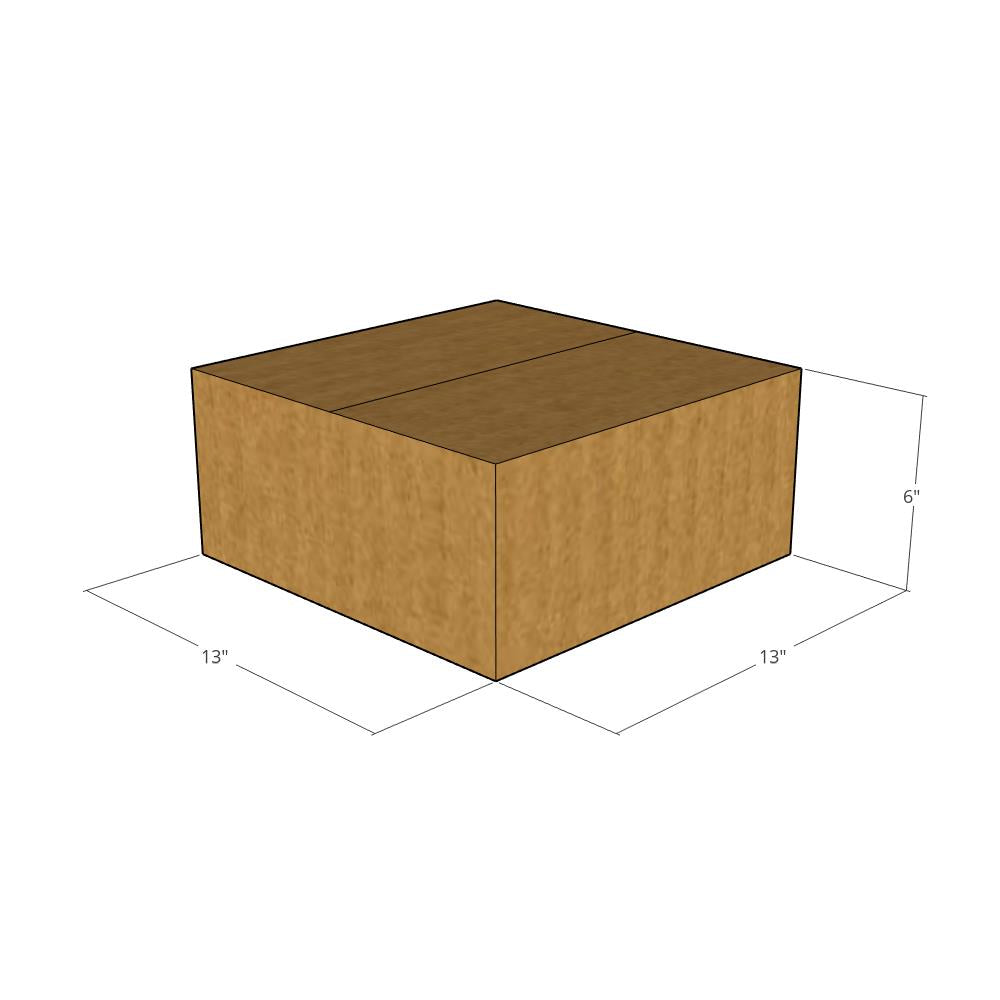13 x 13 x 6" Flat Corrugated Boxes -25 per Bundle
