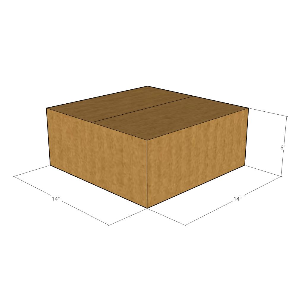 14 x 14 x 6" Flat Corrugated Boxes -25 per Bundle