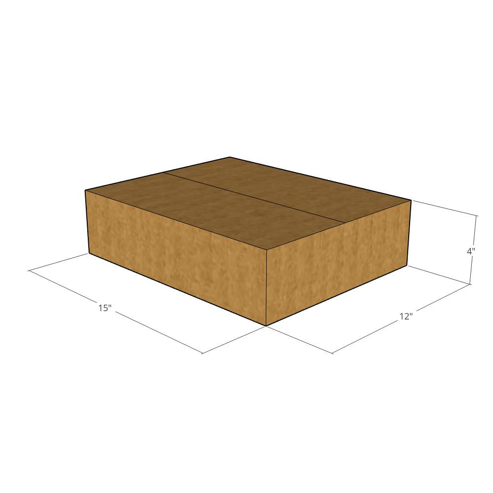15 x 12 x 4" Flat Corrugated Boxes -25 per Bundle