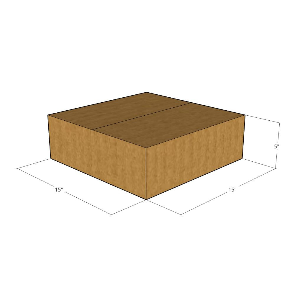 15" x 15" x 5" Flat Corrugated Boxes -25 per Bundle