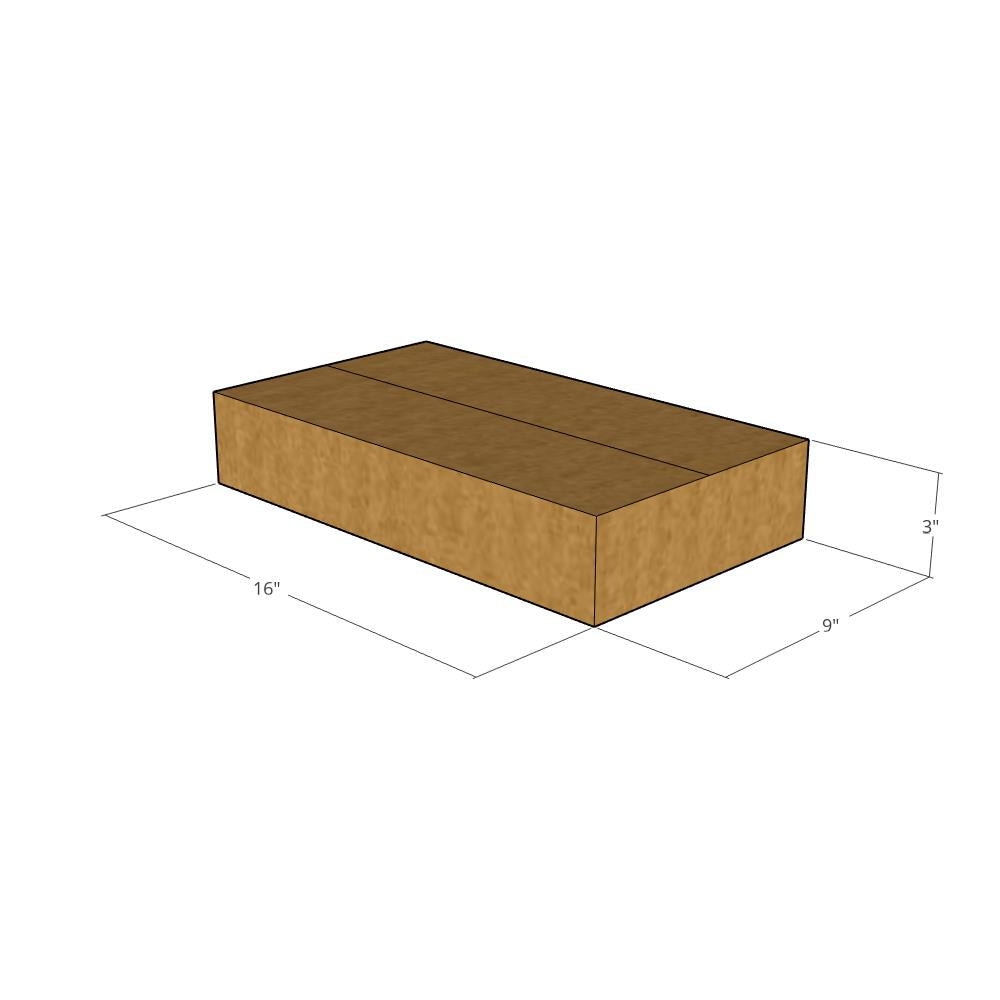 16 x 9 x 3" Long Corrugated Boxes -25 per Bundle