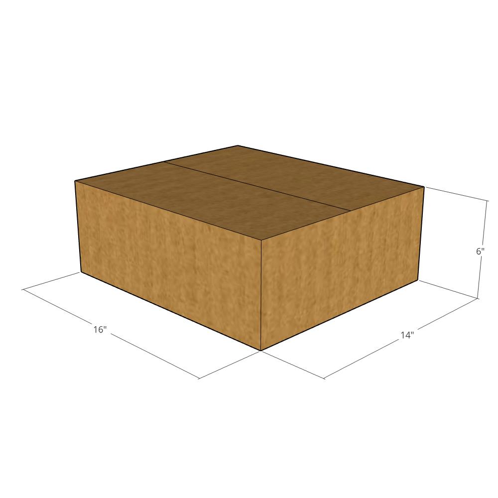 16 x 14 x 6" Flat Corrugated Boxes -25 per Bundle