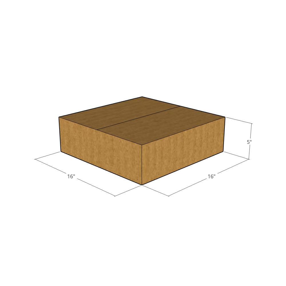 16 x 16 x 5" Flat Corrugated Boxes -25 per Bundle