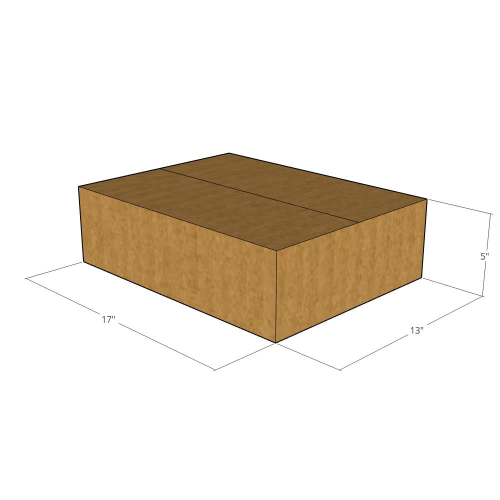 17 x 13 x 5" Flat Corrugated Boxes -25 per Bundle