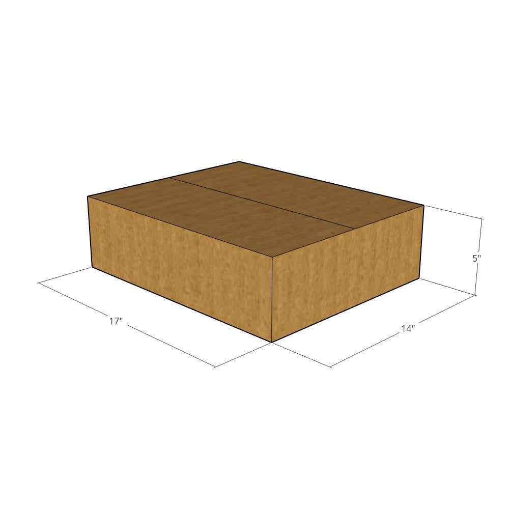 17 x 14 x 5" Flat Corrugated Boxes -25 per Bundle