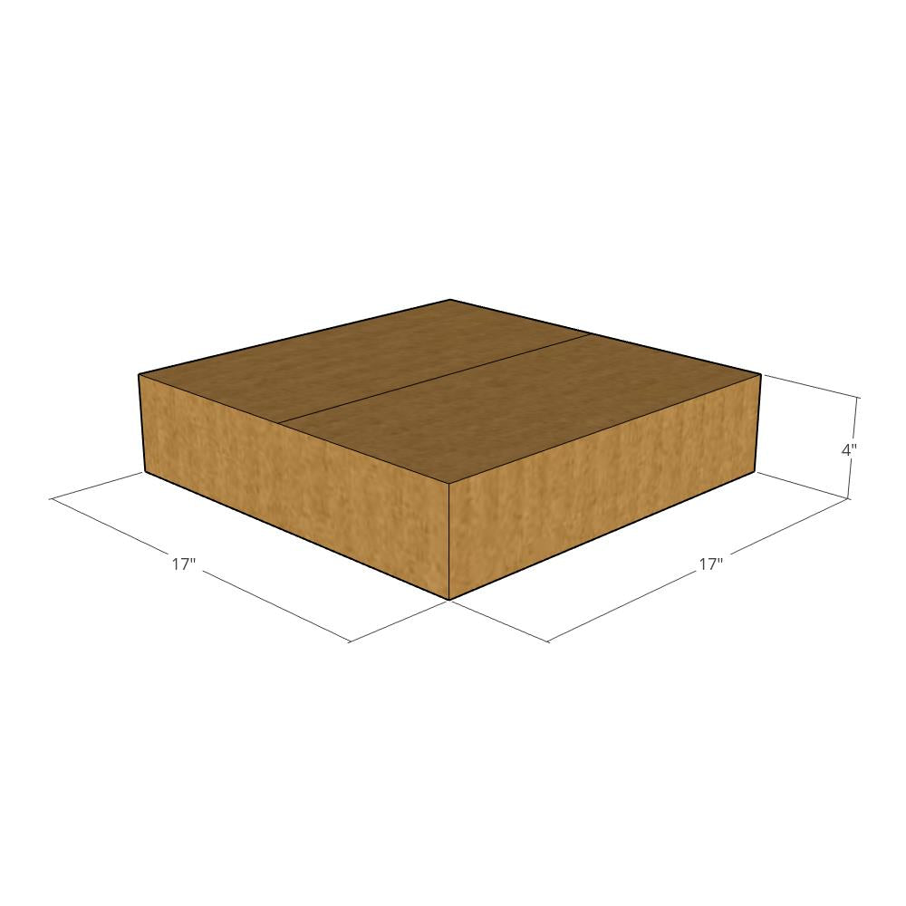17 x 17 x 4" Flat Corrugated Boxes -25 per Bundle