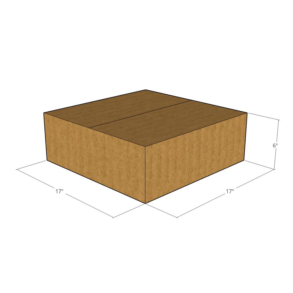 17 x 17 x 6" Flat Corrugated Boxes -20 per Bundle