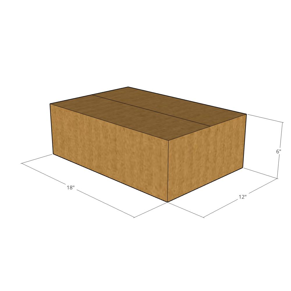 18 x 12 x 6" Flat Corrugated Boxes -25 per Bundle