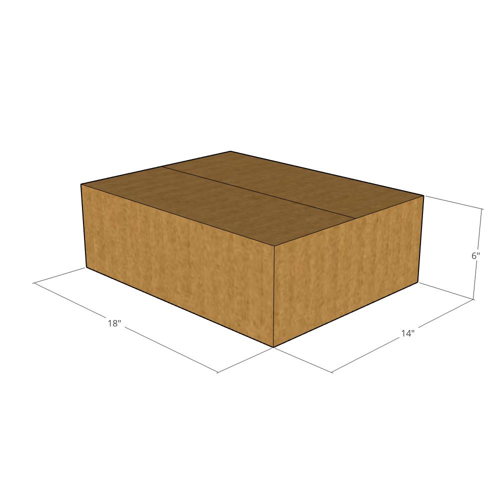 18 x 14 x 6" Flat Corrugated Boxes -25 per Bundle