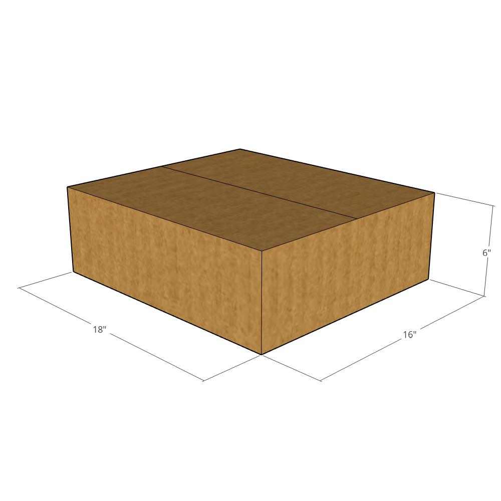 18 x 16 x 6" Flat Corrugated Boxes -25 per Bundle