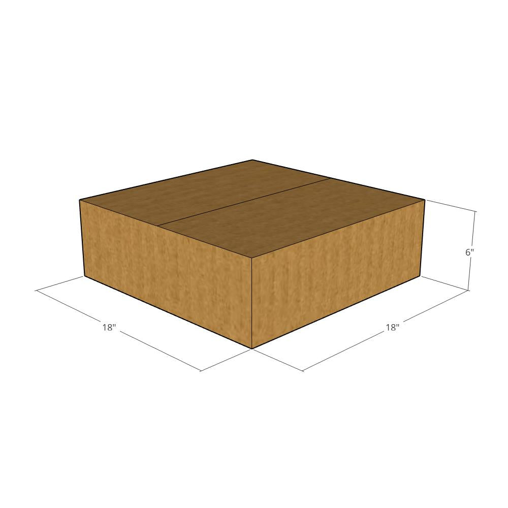 18 x 18 x 6" Flat Corrugated Boxes -20 per Bundle