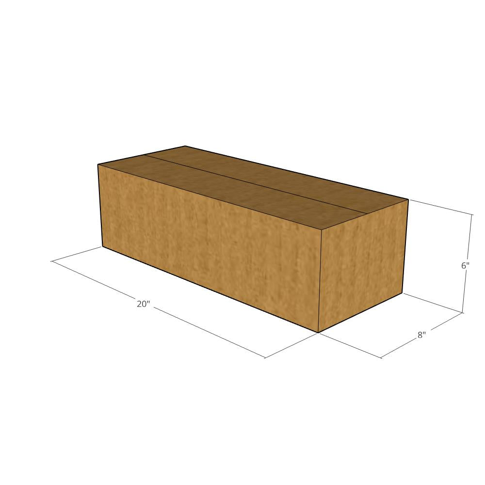 20 x 8 x 6" Long Corrugated Boxes -25 per Bundle