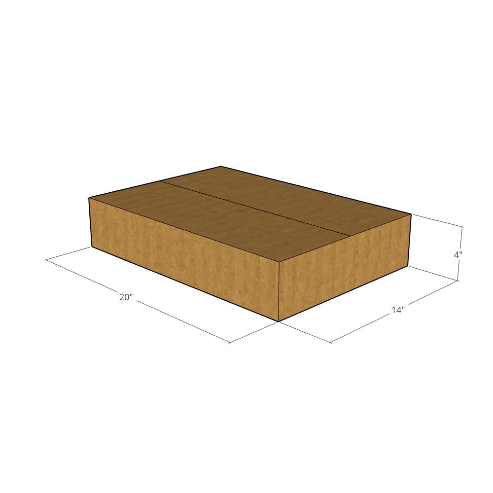 20 x 14 x 4" Flat Corrugated Boxes -25 per Bundle