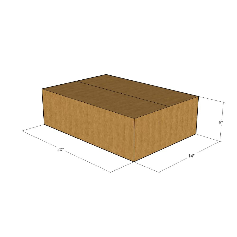 20 x 14 x 6" Flat Corrugated Boxes -25 per Bundle