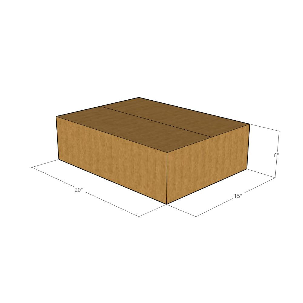20 x 15 x 6" Flat Corrugated Boxes -25 per Bundle
