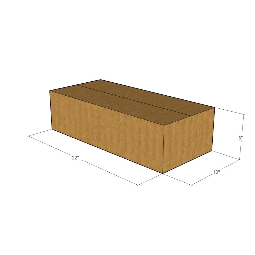 22 x 10 x 6" Flat Corrugated Boxes -25 per Bundle