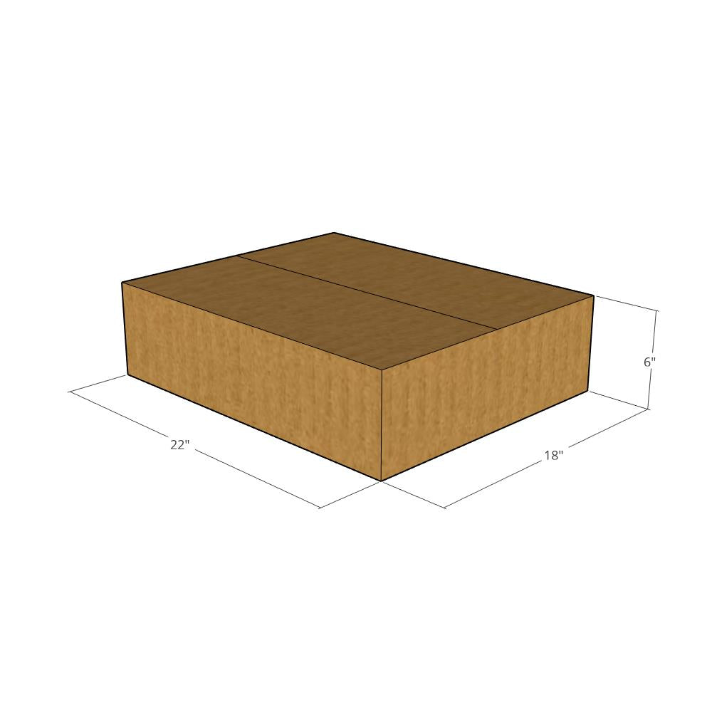 22 x 18 x 6" Flat Corrugated Boxes -20 per Bundle