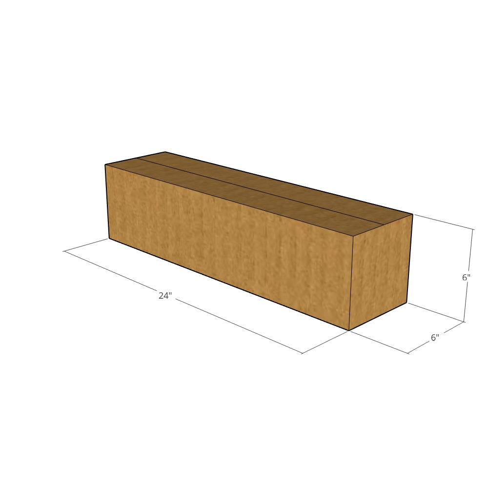 24 x 6 x 6" Long Corrugated Boxes -25 per Bundle