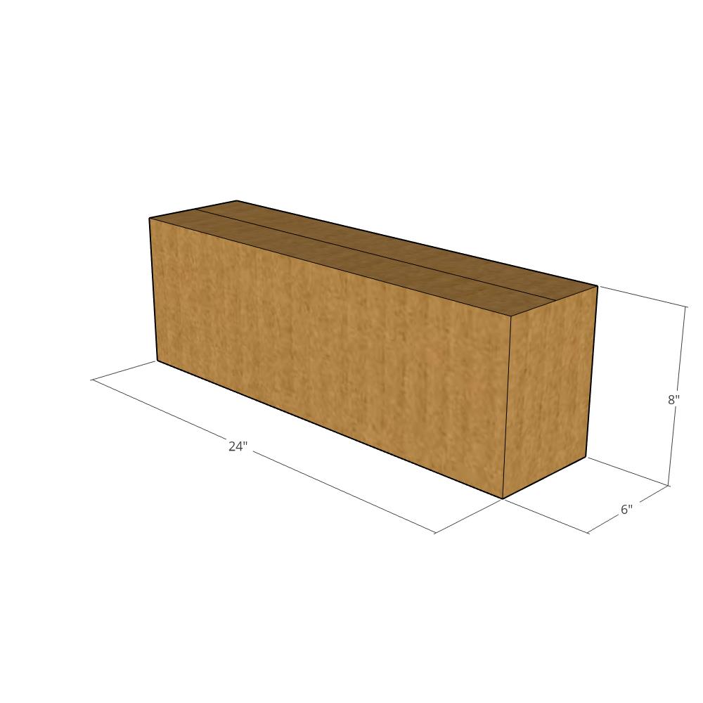 24 x 6 x 8" Long Corrugated Boxes -25 per Bundle