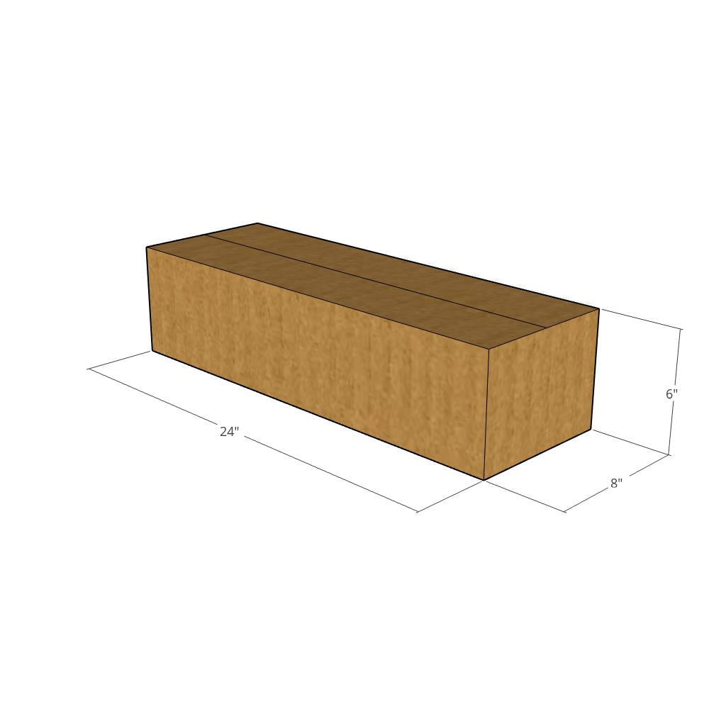 24 x 8 x 6" Long Corrugated Boxes -25 per Bundle