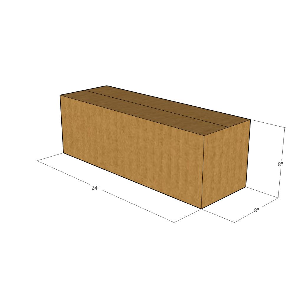 24 x 8 x 8" Long Corrugated Boxes -25 per Bundle