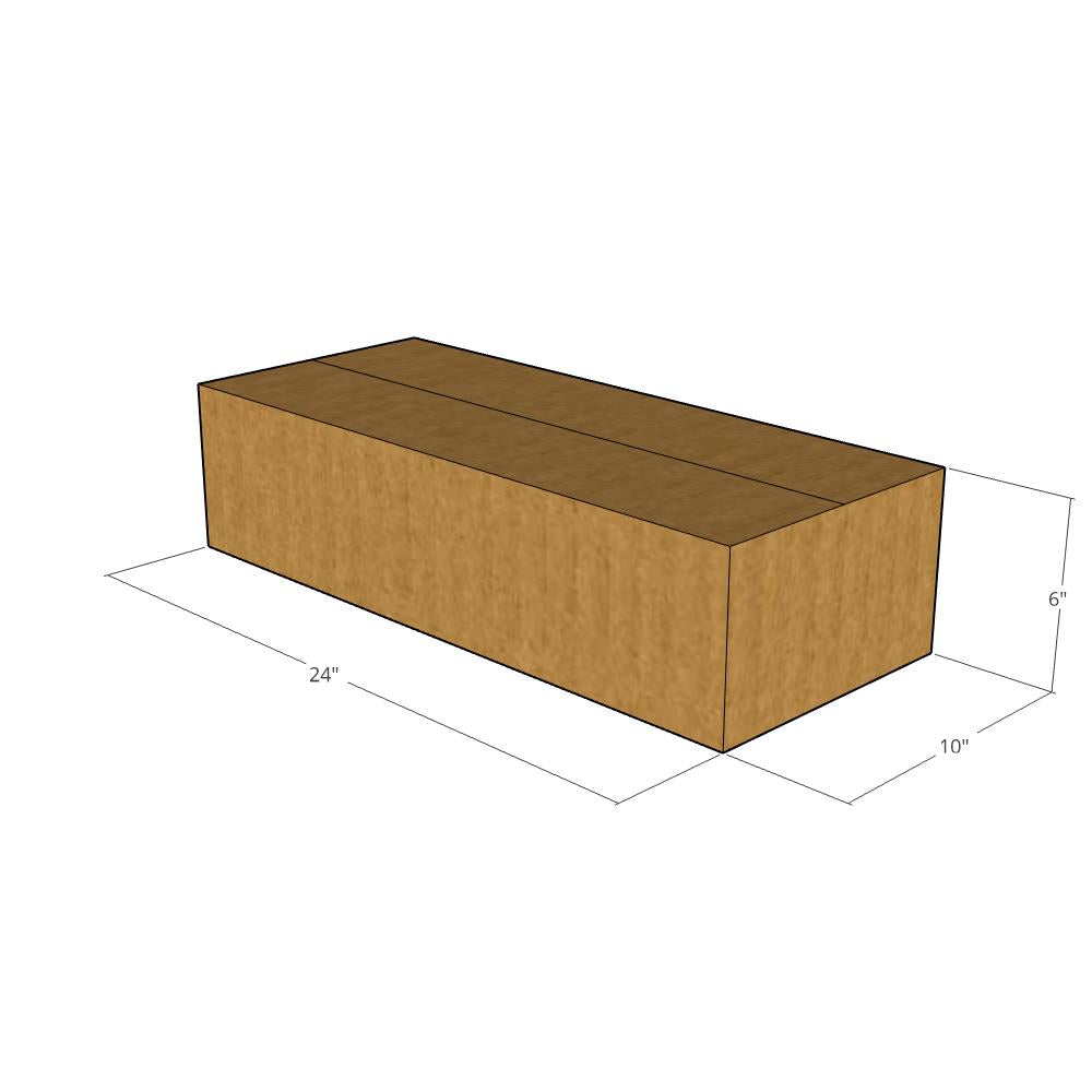 24 x 10 x 6" Flat Corrugated Boxes -25 per Bundle