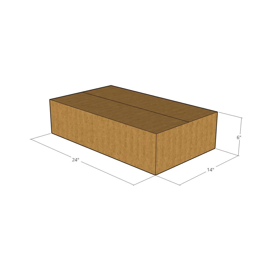 24 x 14 x 6" Flat Corrugated Boxes -25 per Bundle
