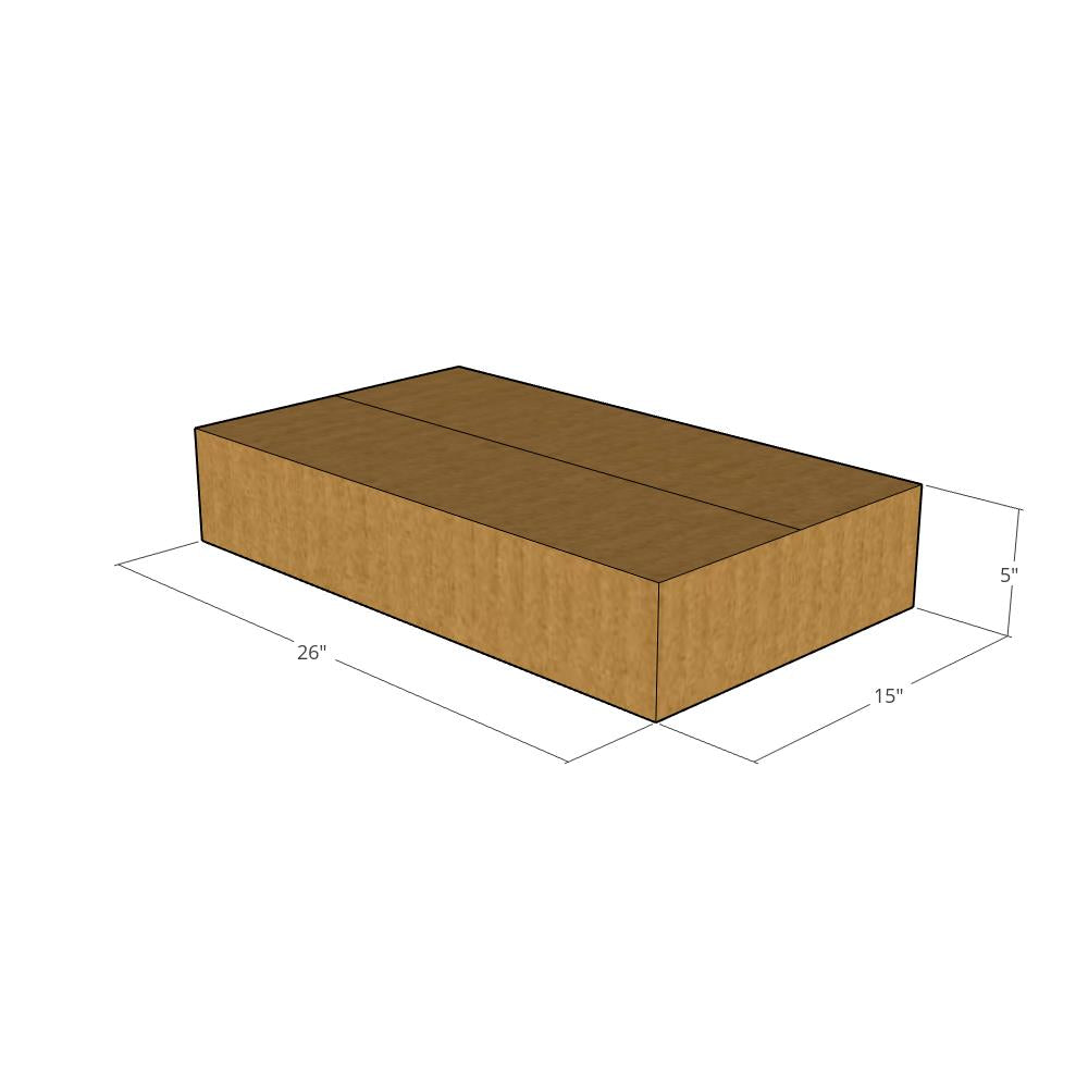 26 x 15 x 5" Flat Corrugated Boxes -20 per Bundle