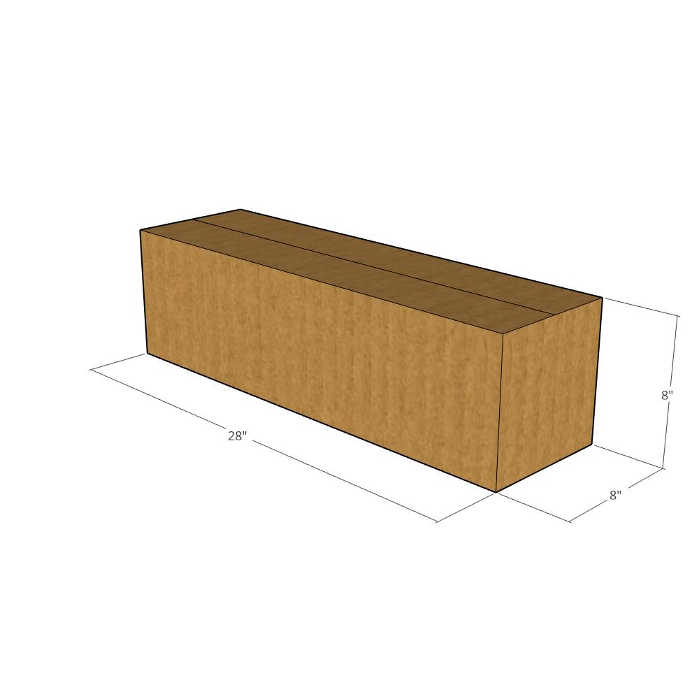 28 x 8 x 8" Long Corrugated Boxes -25 per Bundle