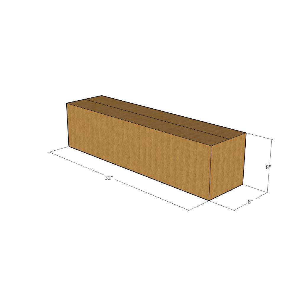 32 x 8 x 8" Long Corrugated Boxes -25 per Bundle