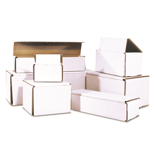 8 x 8 x 6" White Corrugated Mailers -50 per Bundle