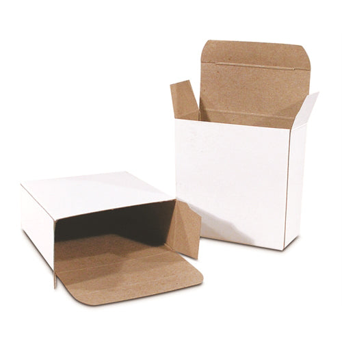1 1/2 x 1 1/2 x 4" White Reverse Tuck Folding Cartons -1000 per Case