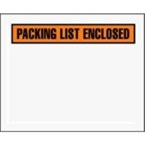 4 1/2 x 5 1/2" Orange "Packing List Enclosed" Envelopes -1000 per Case