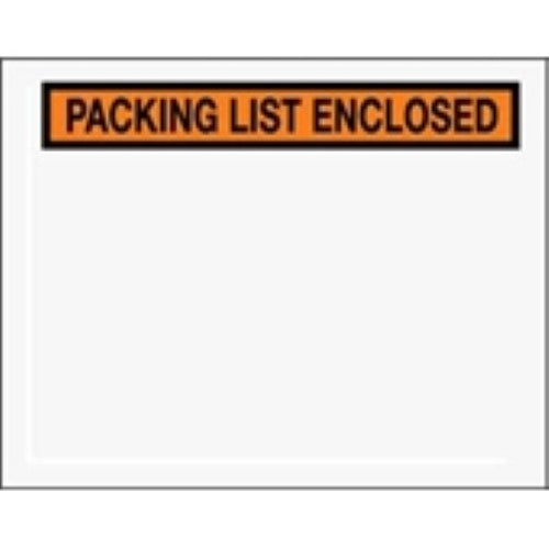 7 x 5 1/2" Orange "Packing List Enclosed" Envelopes -1000 per Case