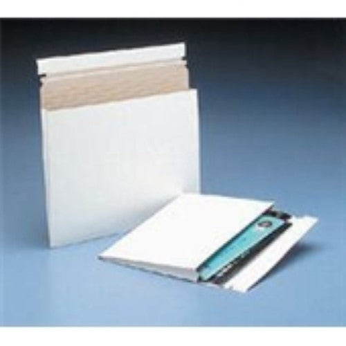 12 1/2 x 9 1/2 x 1" White Stayflats® Gusseted Mailers -100 per Case