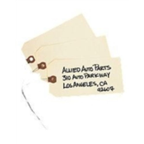 5 1/4 x 2 5/8" 10 Pt. Manila Shipping Tags - Pre-Wired -1000 per Case