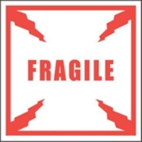 4 x 4" - "Fragile" Labels -500 per Roll